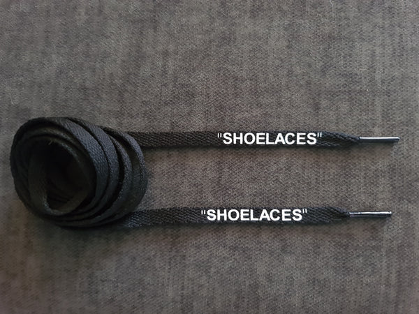 120cm Off-white 8mm Flat Black 'Shoelace'