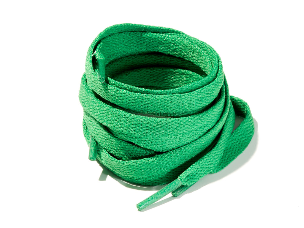 Dark Green 8mm Flat Solid Colour Laces