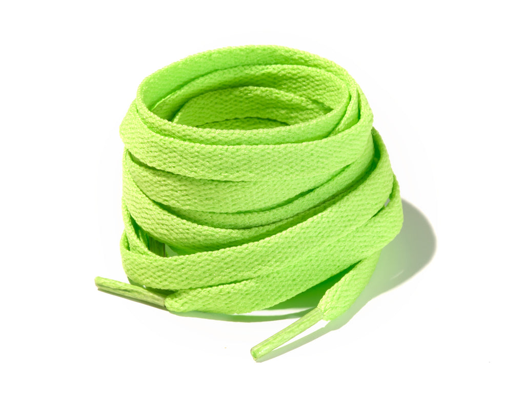 Lime Green 8mm Flat Solid Colour Laces