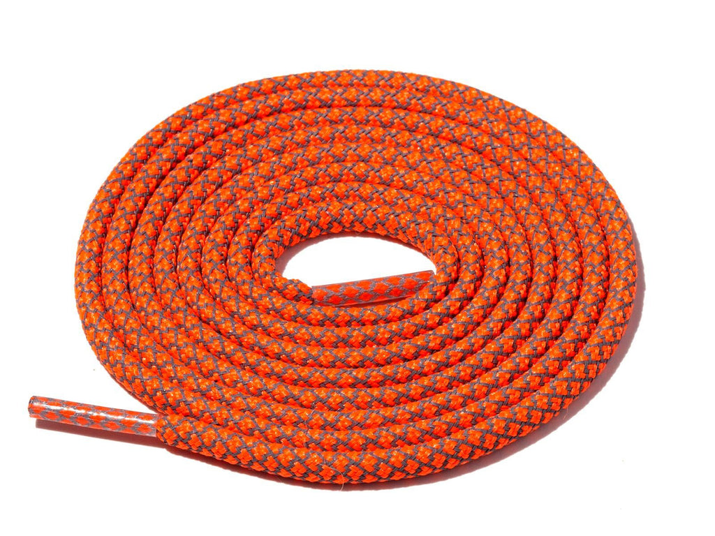 Lace Supply Co Neon Orange Check 3M Reflective Rope Laces