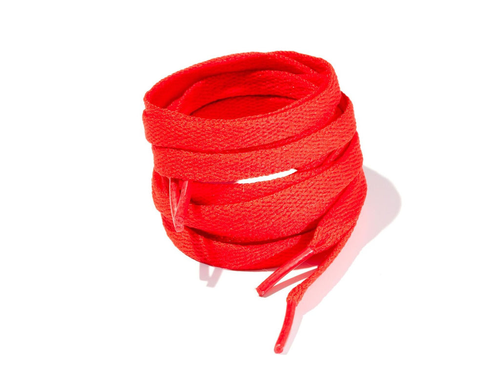 Red 8mm Flat Solid Colour Laces