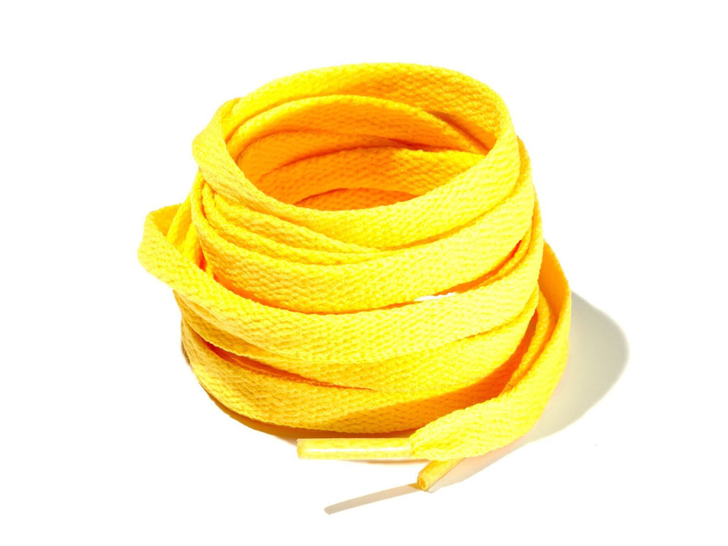 Yellow Lemon 8mm Flat Solid Colour Laces
