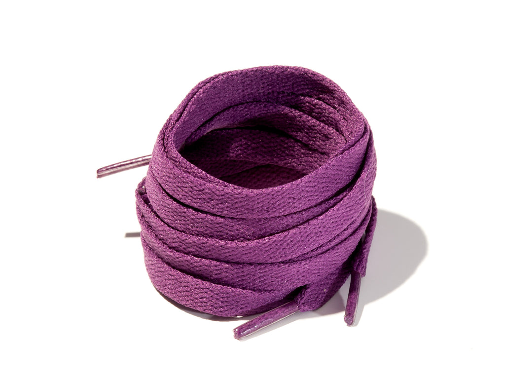 Dark Purple 8mm Flat Solid Colour Laces