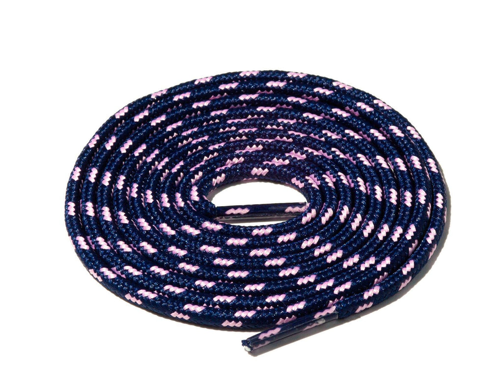 Lace Supply Co Navy Blue & Pink Spotted Rope Laces