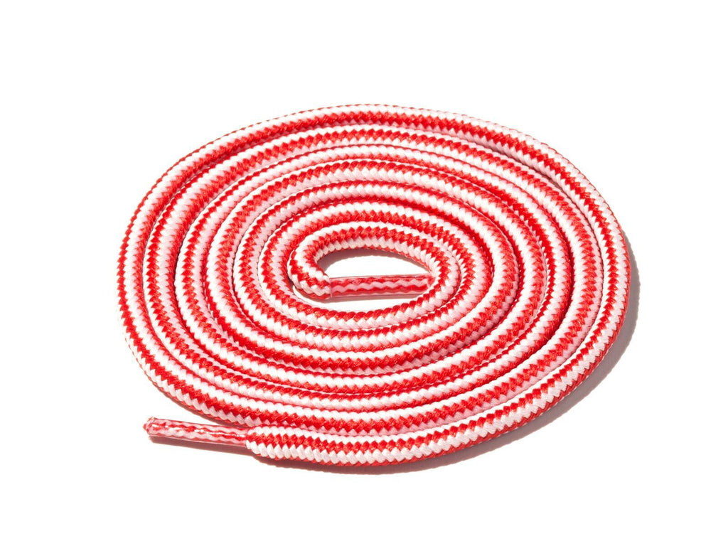 Lace Supply Co Red & White Striped Rope Laces