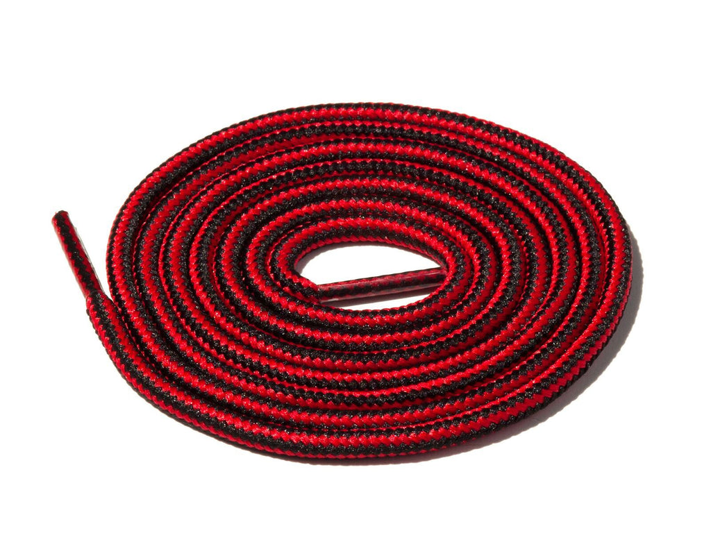 Black & Red Striped Rope Laces Lace Supply Co