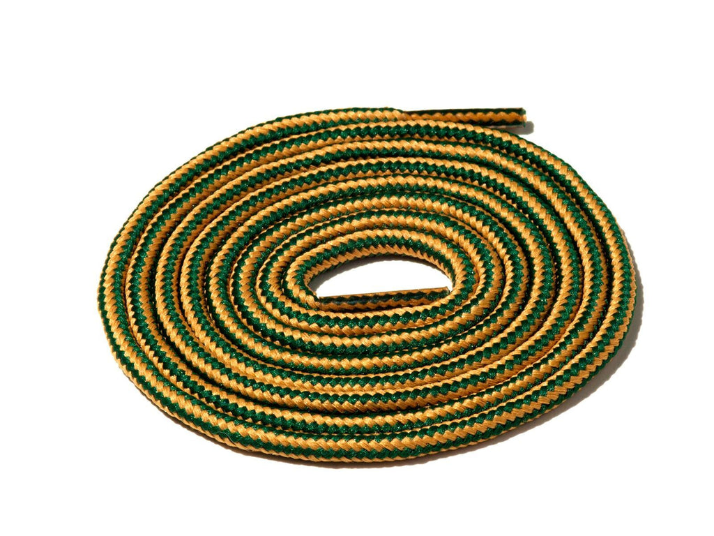 Green & Gold Striped Rope Laces Lace Supply Co