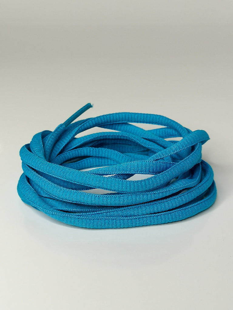 Aqua Blue Oval Solid Colour Laces