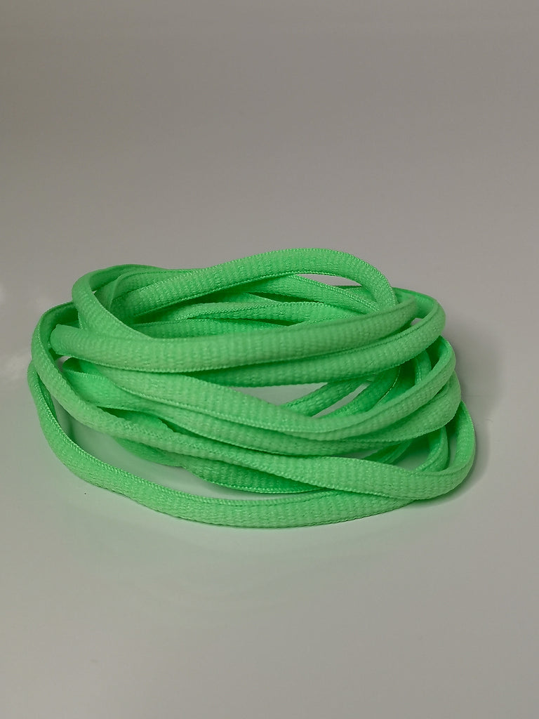 Apple Green Oval Solid Colour Laces