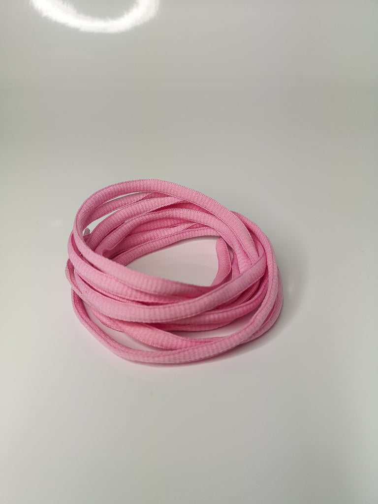 Candy Pink Oval Solid Colour Laces