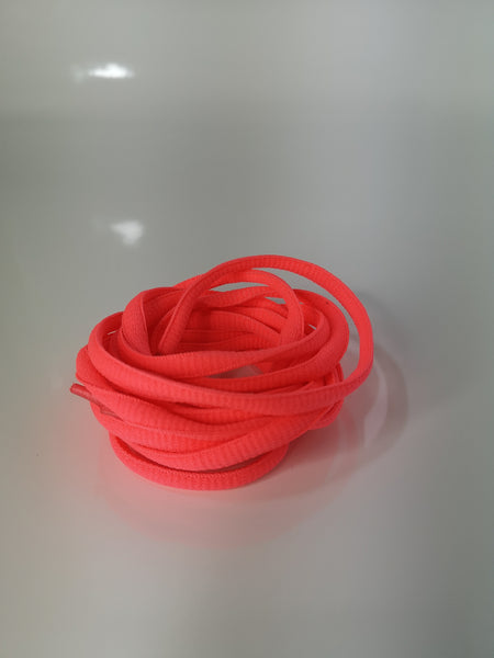 Neon Pink Oval Solid Colour Laces