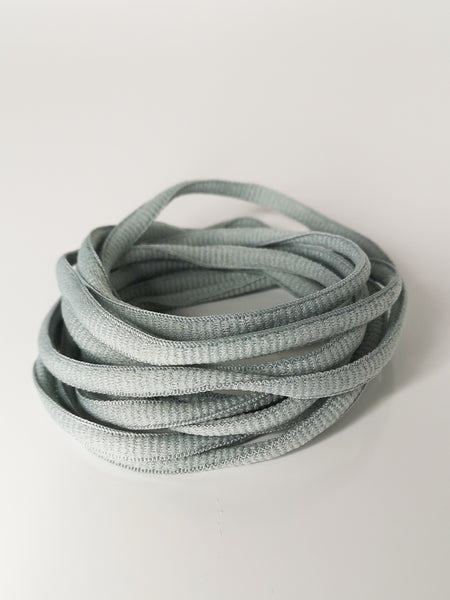 Cool Grey Oval Solid Colour Laces