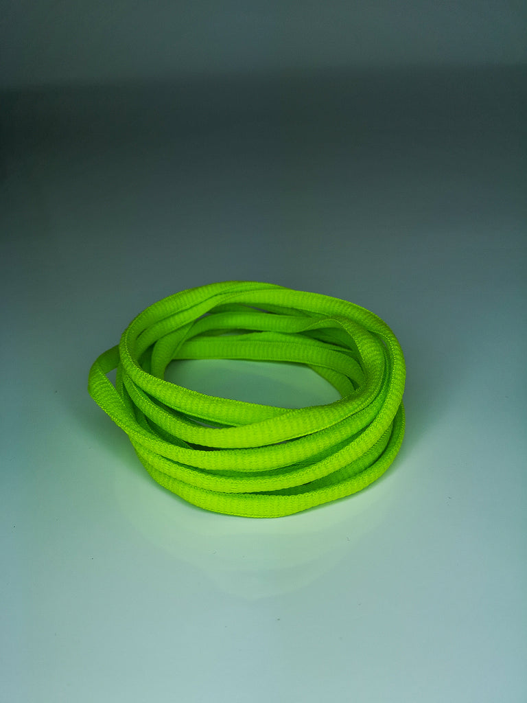 Lime Green Oval Solid Colour Laces