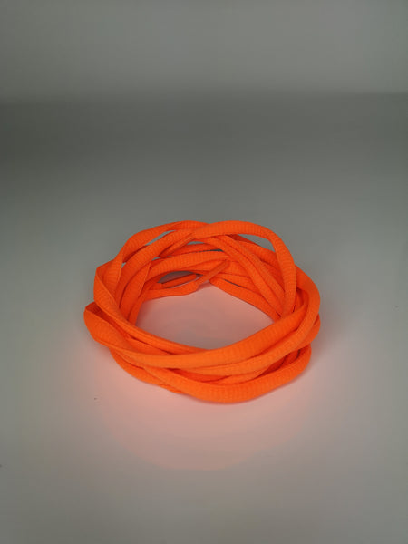Neon Orange Oval Solid Colour Laces