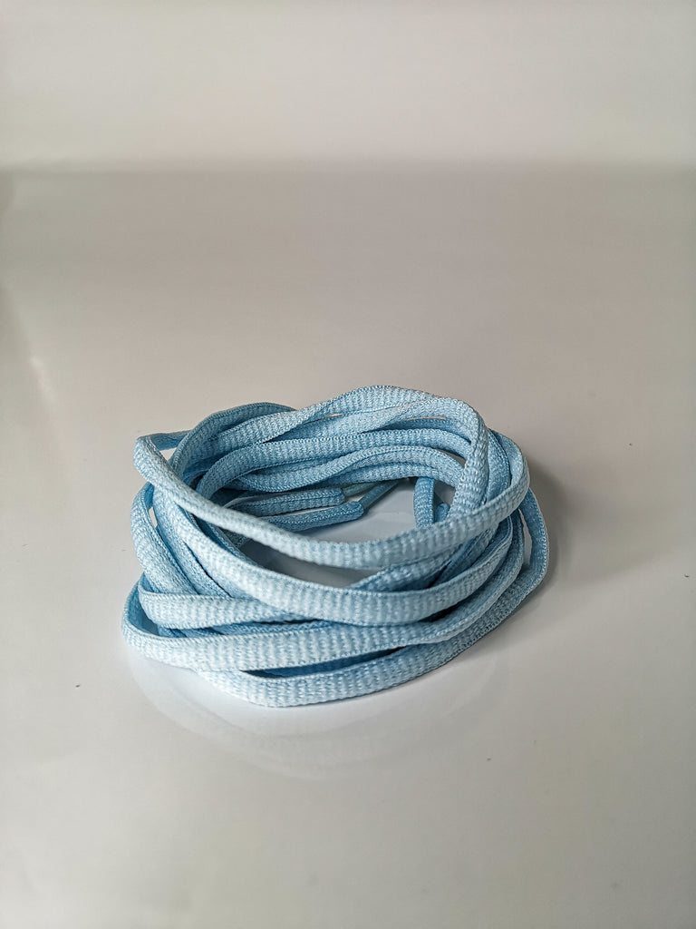 Light Blue Oval Solid Colour Laces