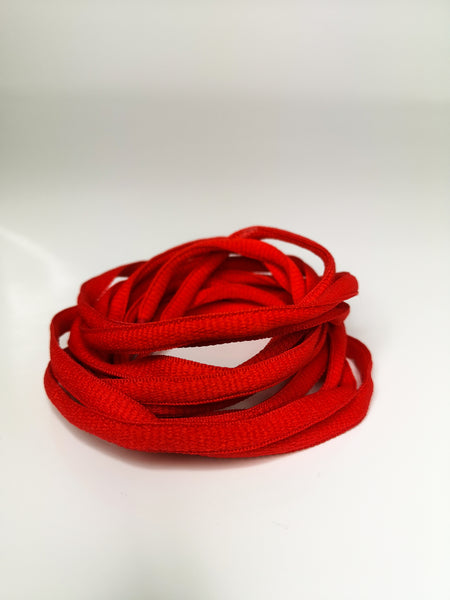 Red Oval Solid Colour Laces