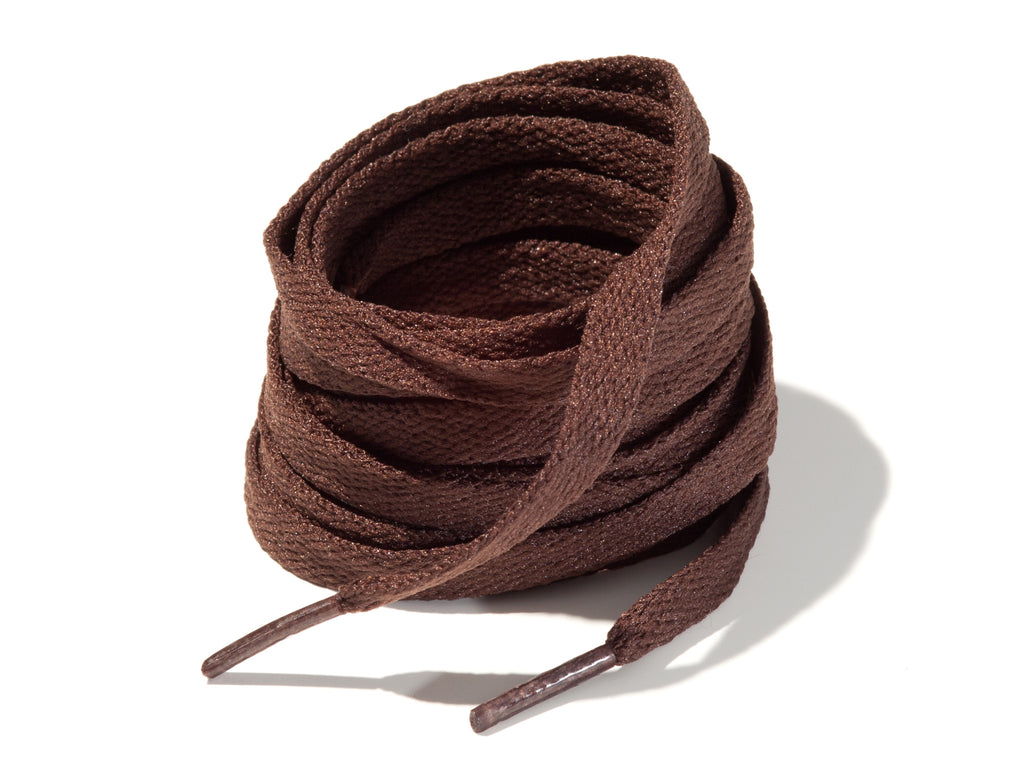 Brown 8mm Flat Solid Colour Laces