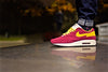 Nike Air Max 1 Premium Dynamic Berry Lace Supply Co Lace Swap Yellow flat laces